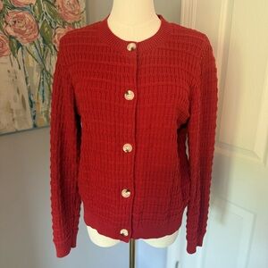 NEW Knit Cardigan - Red Orange - Size S